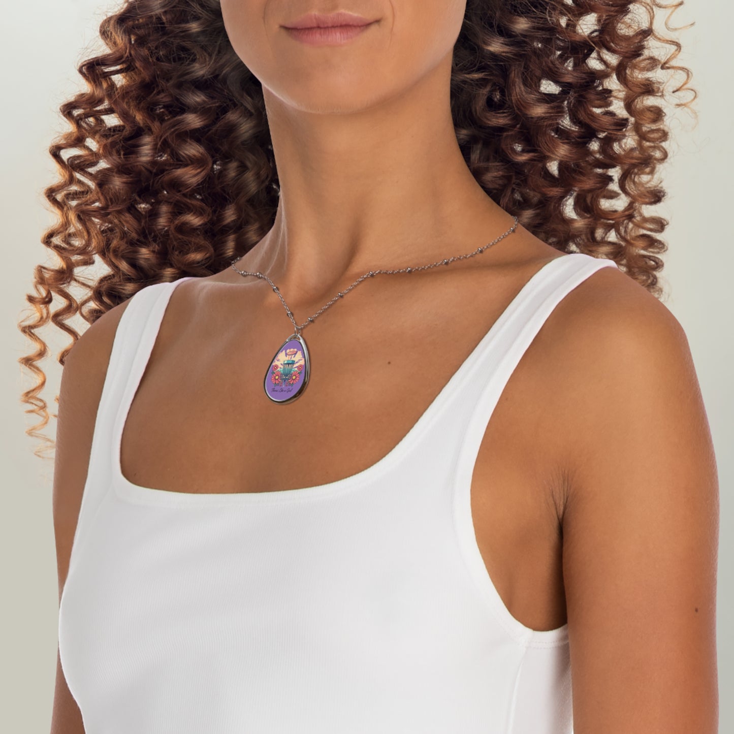 Throw Like A Girl Disc Golf Necklace