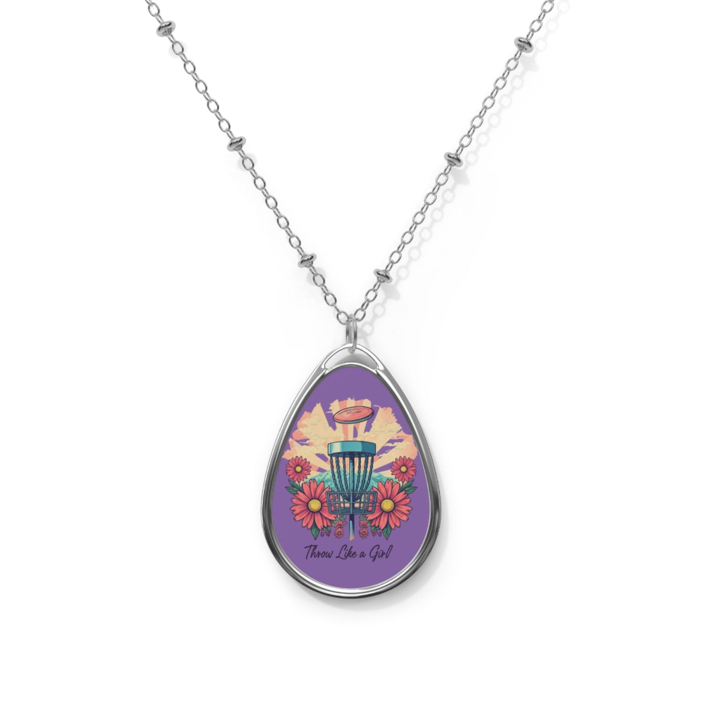 Throw Like A Girl Disc Golf Necklace